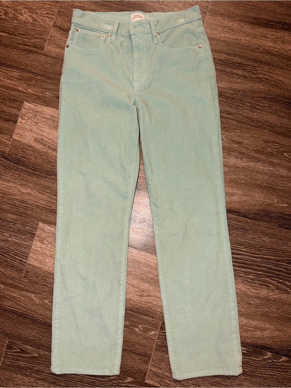 J. Crew Light Mint Corduroy Straight-Leg Pants